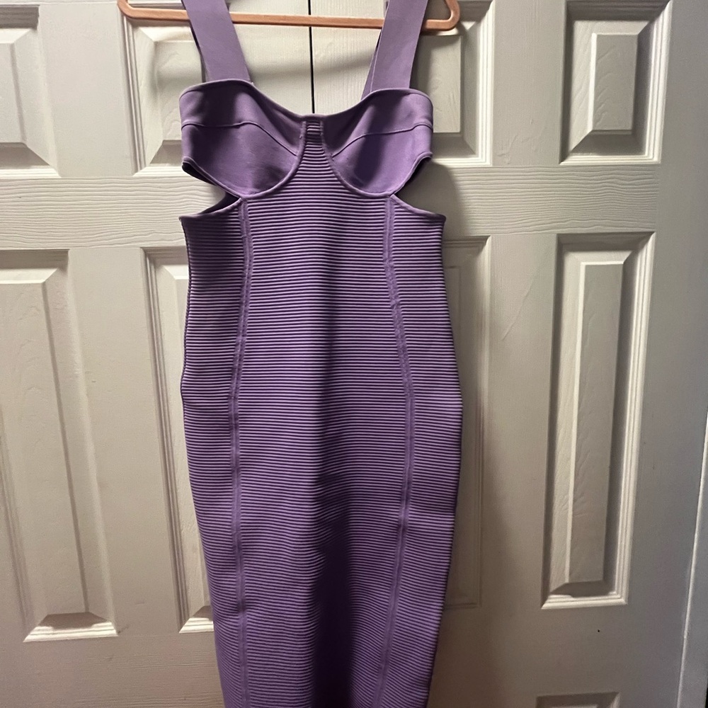 Herve Leger Lavender Bodycon Dress - Picture 2 of 5